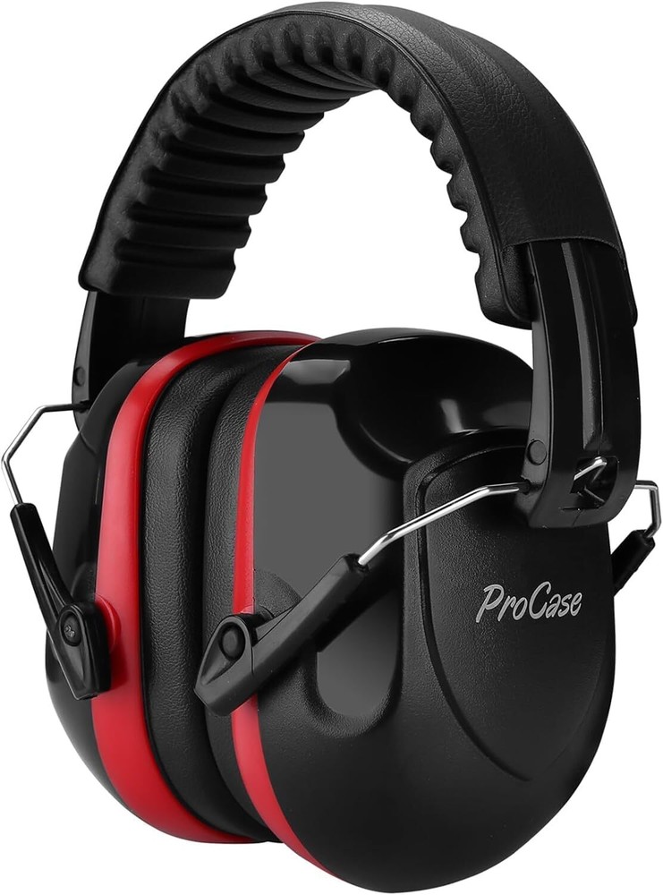 ProCase Noise Reduction Ear Muffs, Sound Proof Protection, NRR 1 - 1 Red
