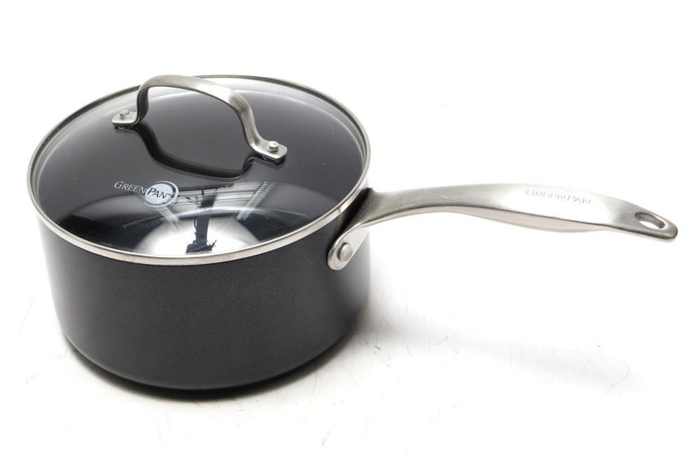 GreenPan Black Ceramic Nonstick 3.25QT Stock Pot with Lid