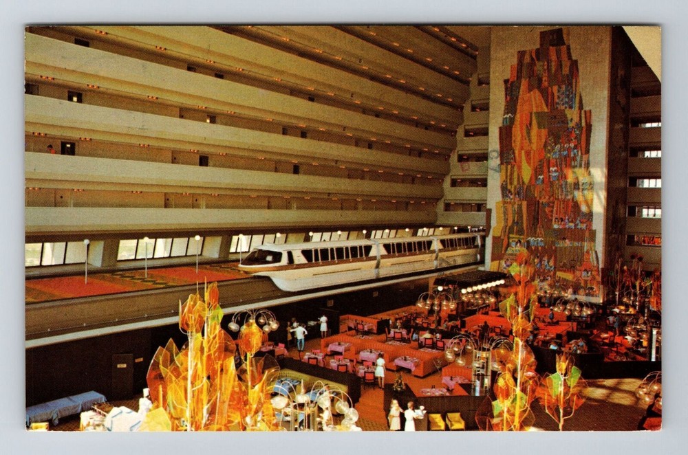 1976 Vintage Postcard of Disney World Grand Canyon Concourse in Orlando Florida