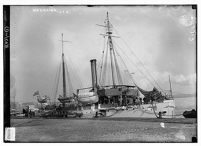 Wheeling' USN,WHEELING,ship,United States Navy,American flag,Bain News