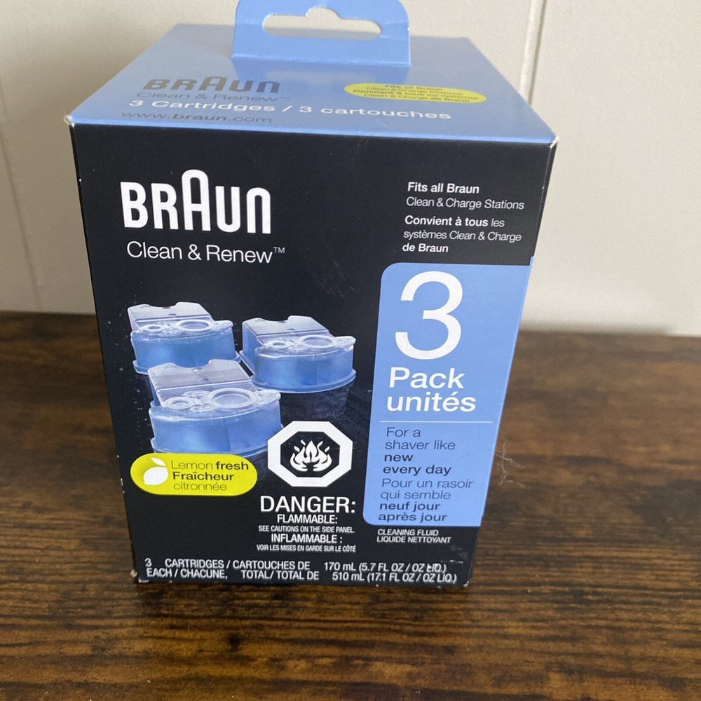 Braun Clean & Renew System Cartridges Refills CCR3 Series 3 5 7 9 Shaver, 3 Pack
