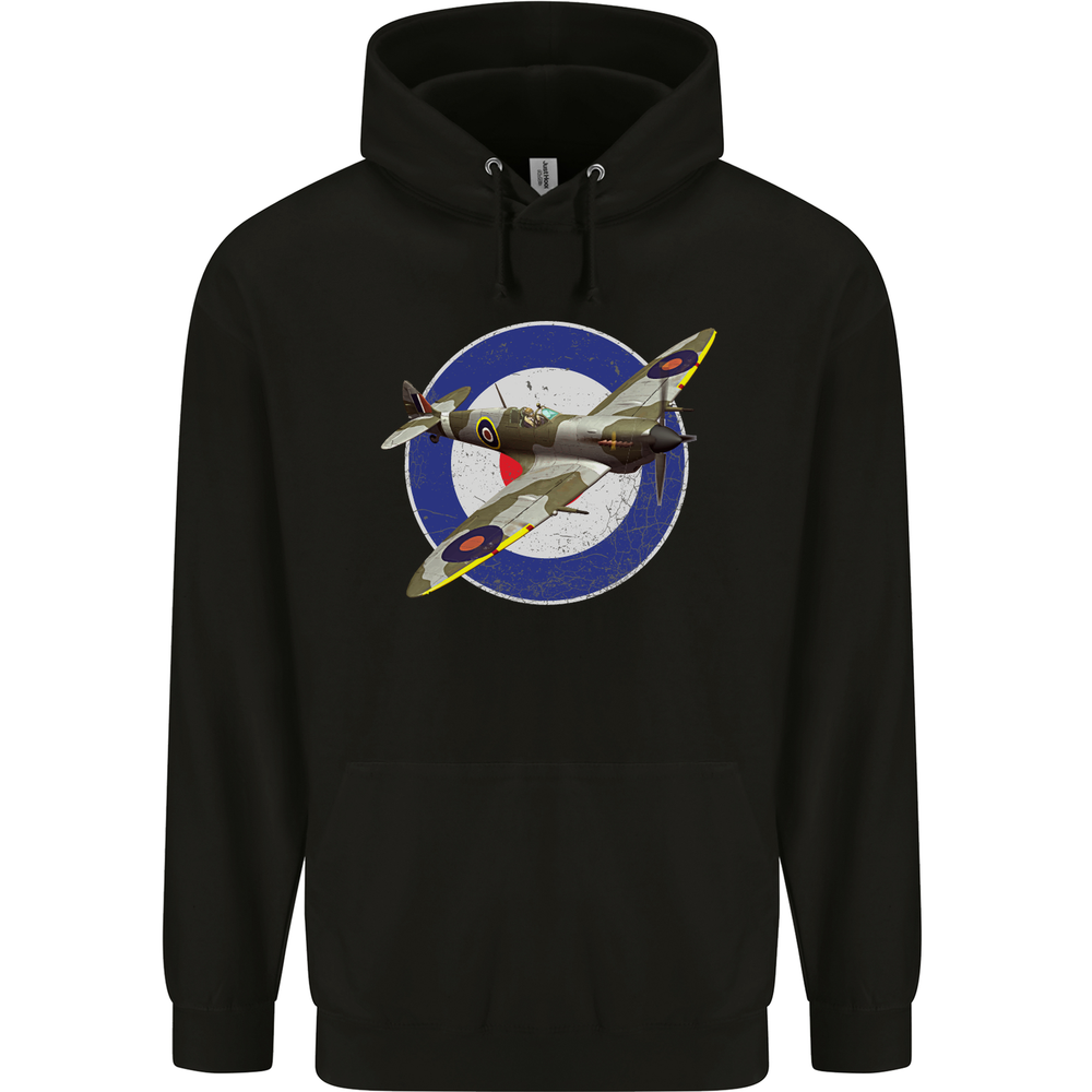 Spitfire MOD RAF WWII Fighter Plane British Mens 80% Cotton Hoodie