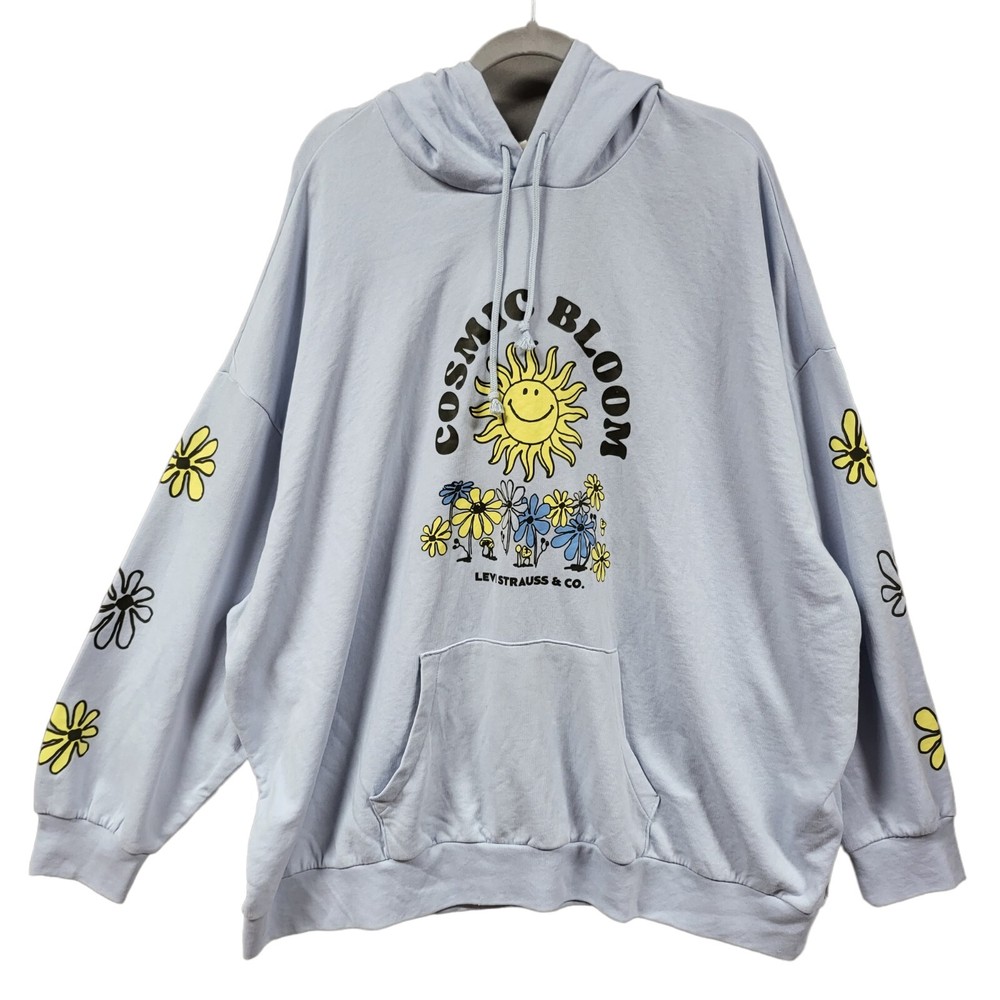 Levis Sweatshirt Hoodie Size XXL Prism Cosmic Bloom Retro Blue Oversized New