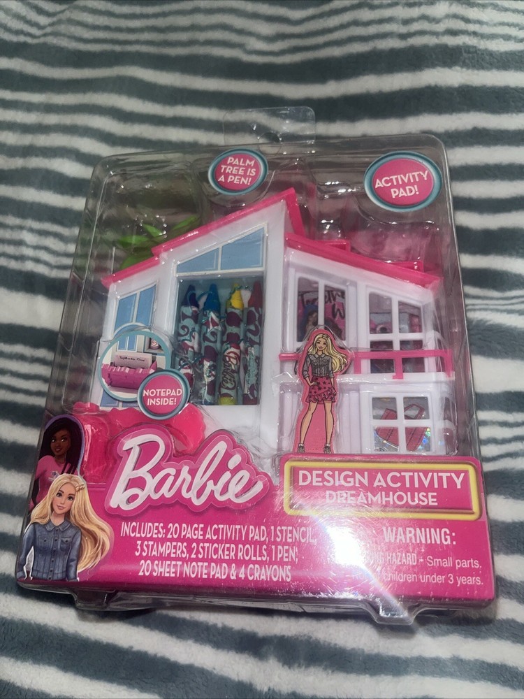 New Barbie’s Design Activity Dream house- Activity Pad, Stencil, Stampers, Pen