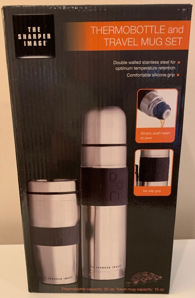 Sharper Image Thermobottle and Travel Mug Set – NEW
