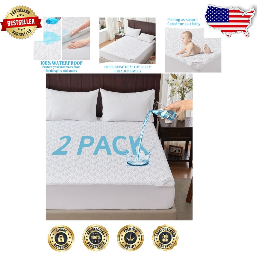 Ergonomic Soft Full Size Mattress Protector, Waterproof with Deep Pocket Fit