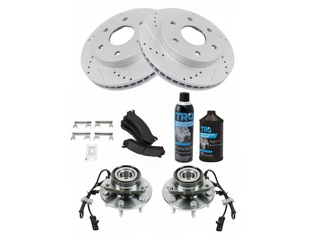 Front Brake Pad and Rotor and Wheel Hub Kit fits Escalade 2002-2006 AWD 61FWRS