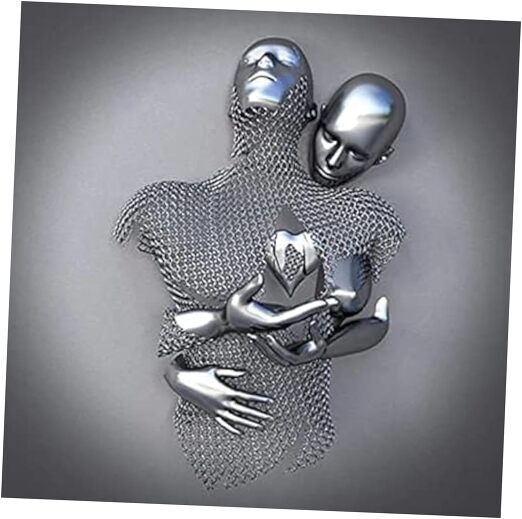 3D Wall Art Decor Artwork Figure Statue Modern Art Canvas Hold Gray Heart
