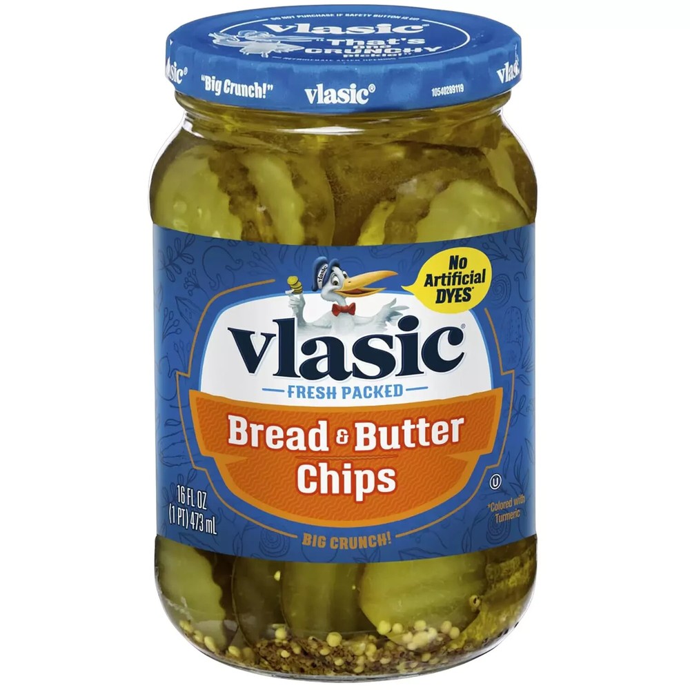 Vlasic Bread and Butter Pickle Chips, Keto Friendly, 16 FL OZ Jar Pak Of 2