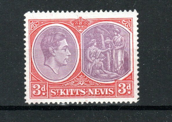 St Kitts-Nevis 1943 3d perf 14 chalk-surfaced paper MH