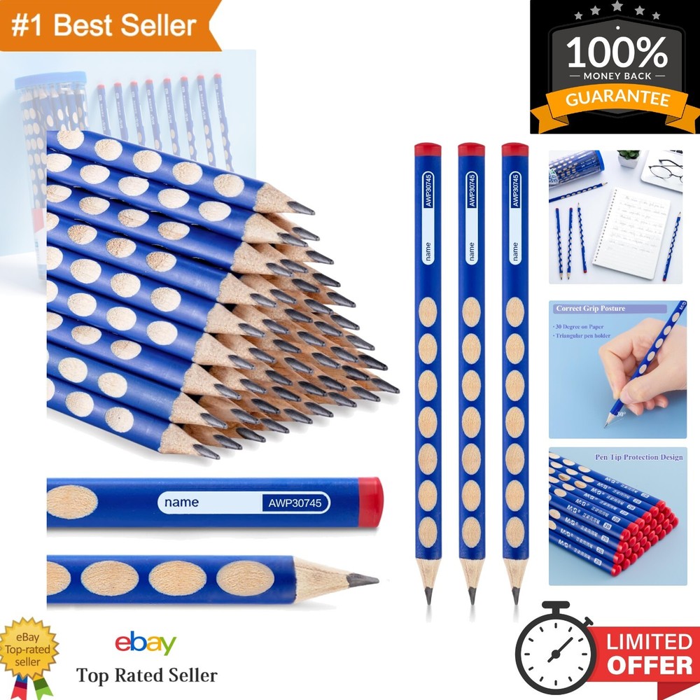 Lightweight Triangular Grip 2B Pencils - 50 Pack for Smooth Writing