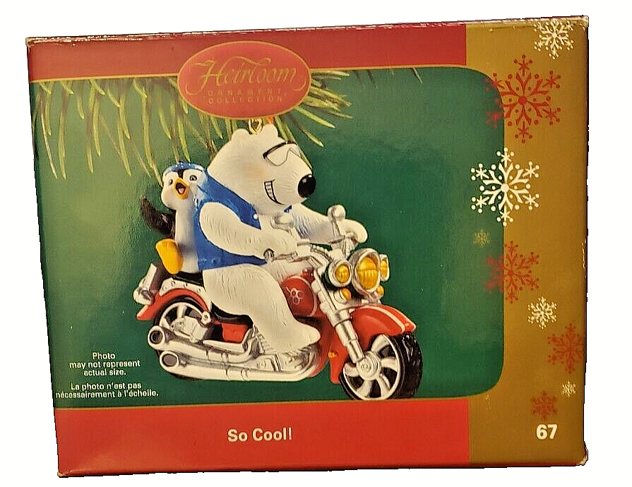 Carlton Cards Ornament Collection SO COOL! Polar Bear & Penguin Motorcycle 2006
