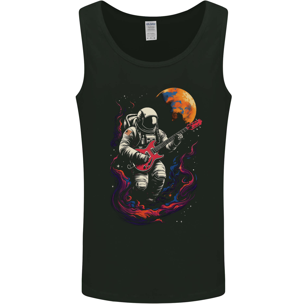 Space Gig An Astronaut Palying Electric Guitar Mens Vest Tank Top