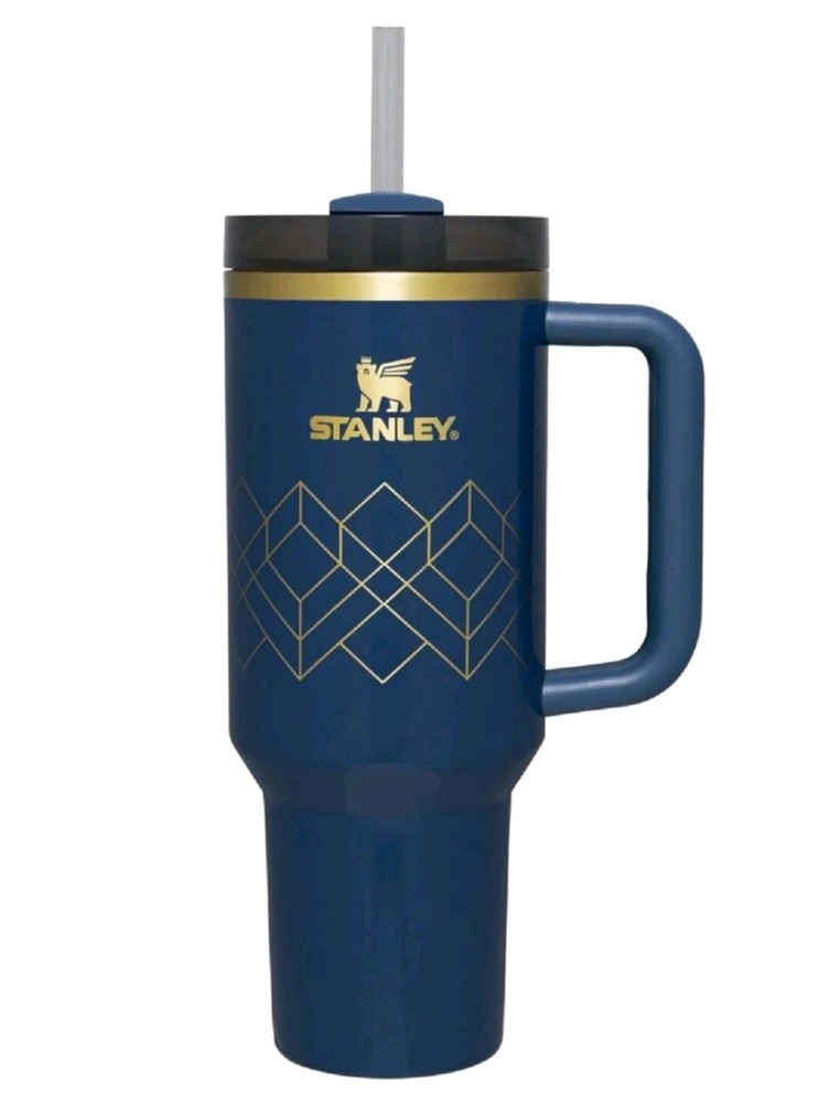 Stanley Deco Collection Gloss Blue The Flowstate Quencher H2.0 40oz Tumbler