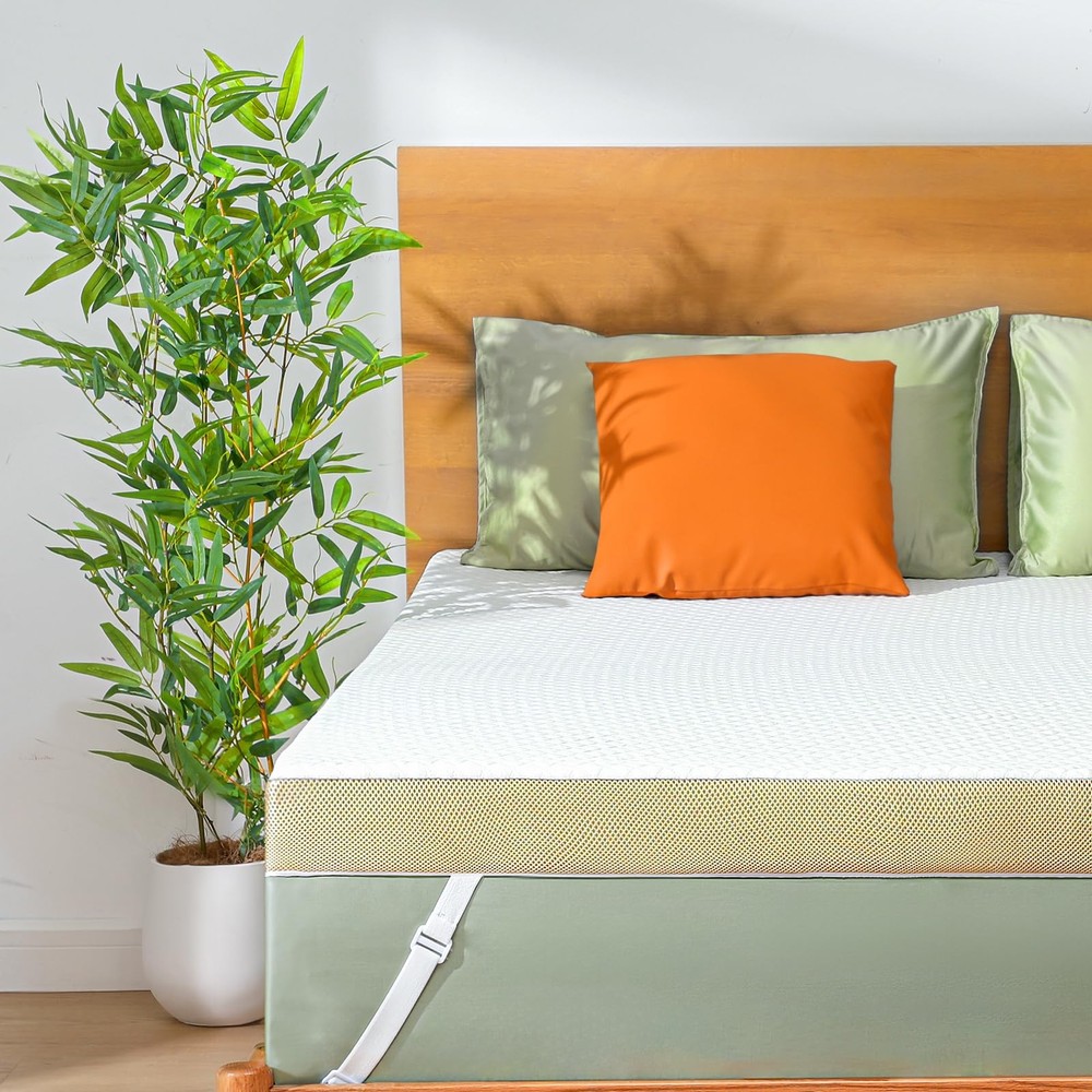 King Size Memory Foam Mattress Topper, 3 Inch Cooling Gel Infused with Soft Cove