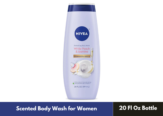 NIVEA White Peach & Serum Body Wash 20 Fl Oz Refreshing Nourishing