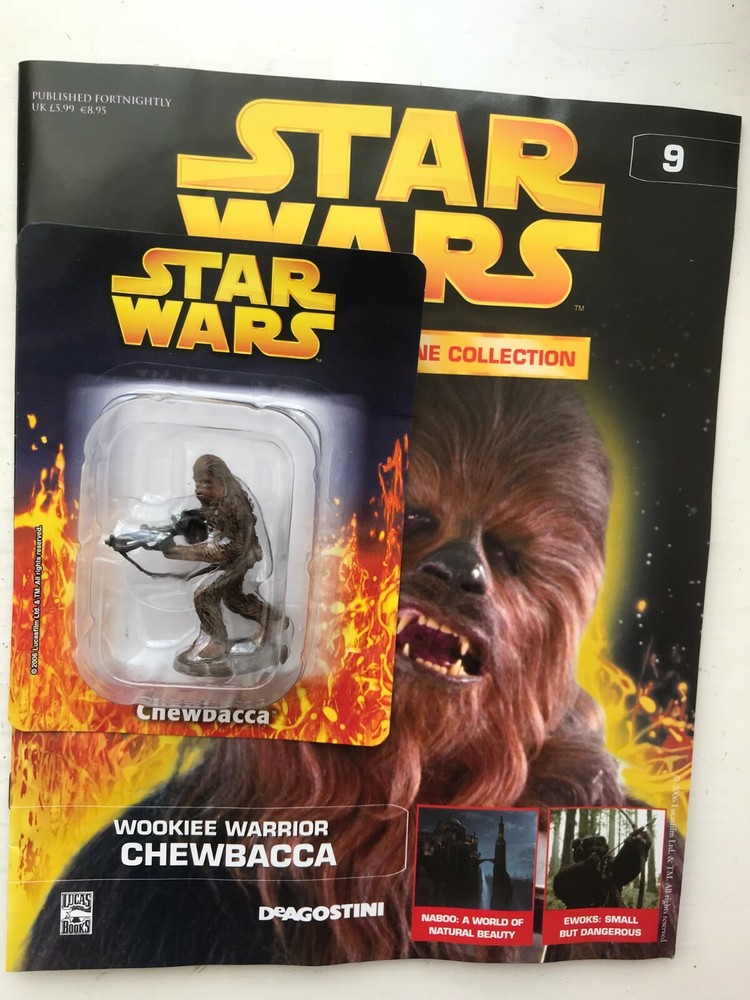 STAR WARS FIGURINE COLLECTION ISSUE 9 CHEWBACCA DEAGOSTINI METAL FIGURE & MAG