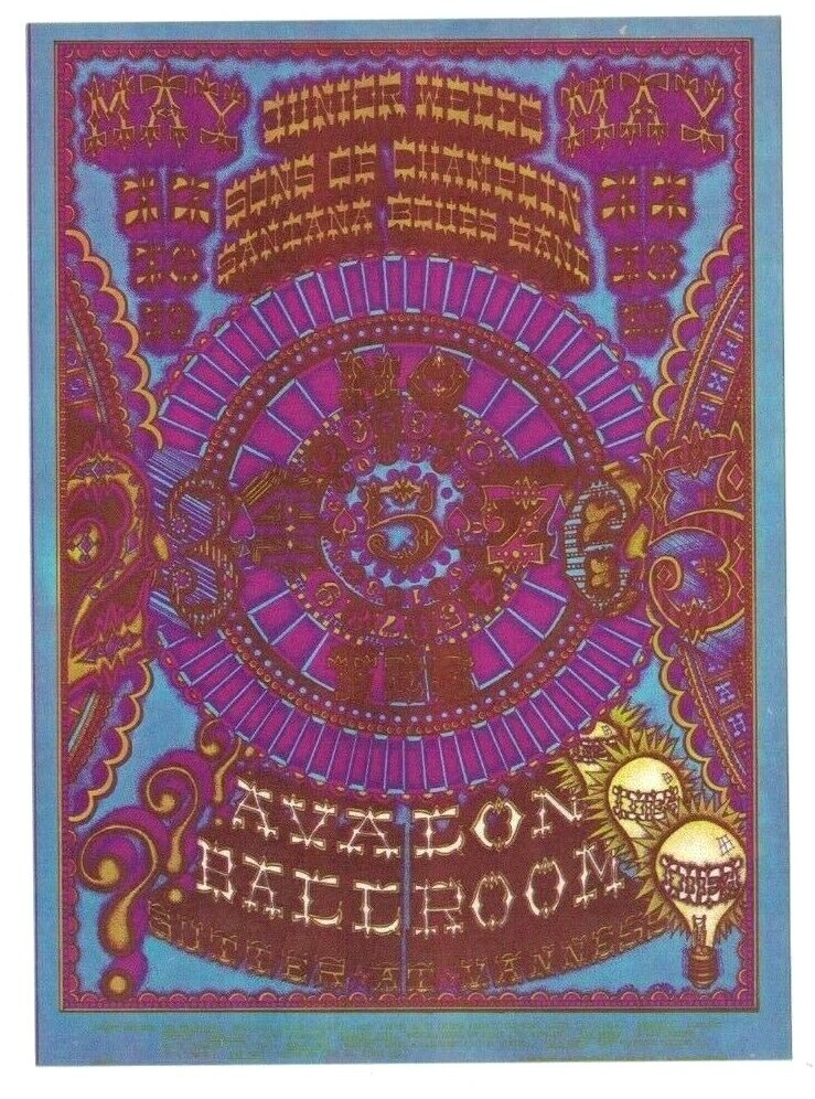 Vintage 1968 SONS of CHAMPLIN Santana AVALON BALLROOM Family Dog Poster FD-119 NM B-14