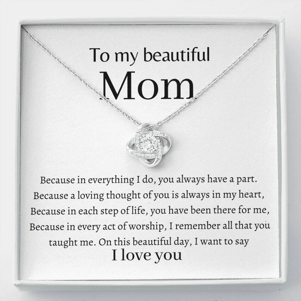 mothers day gift from daughter necklace, mom gift from daughter on wedding day-image