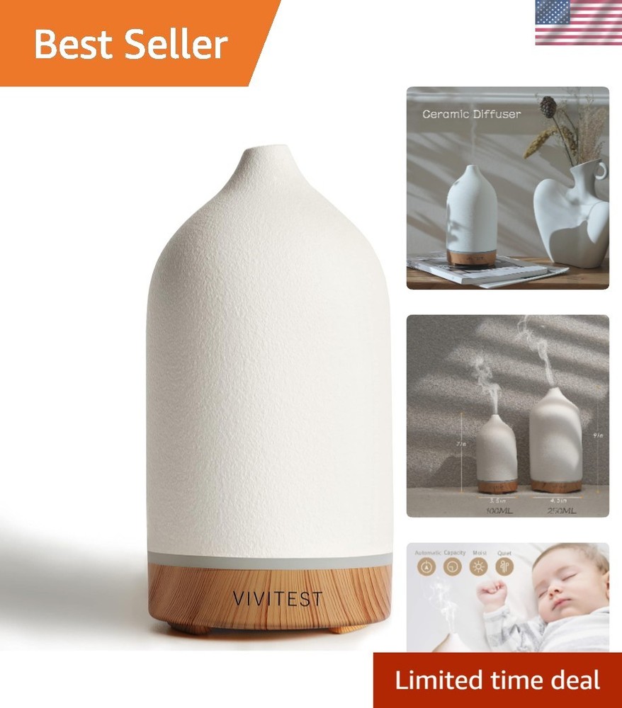 Versatile 200ML Ceramic Aroma Diffuser: Adjustable Color & Timers for Relaxation