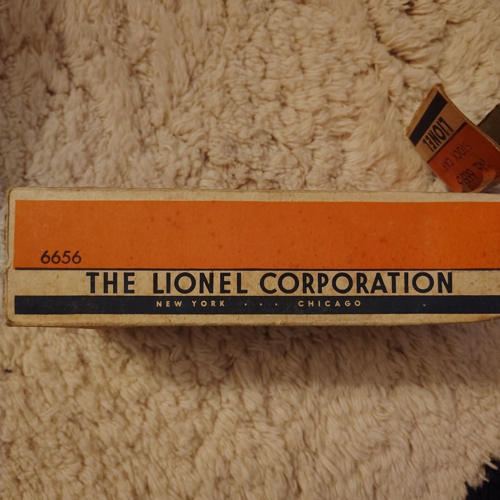 Vintage 1949 Post War Lionel O/027 #  6656 Lionel Lines Stock Car - Repro. Box