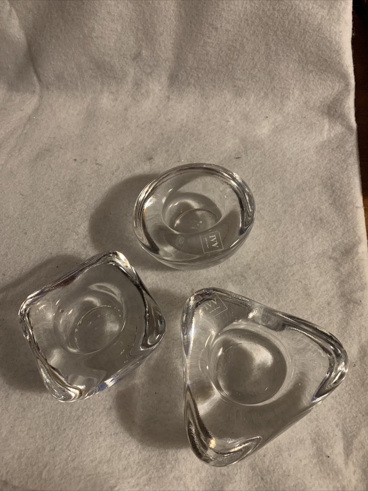 IVV Italy Geometric Glass Tealight Holders Set of 3