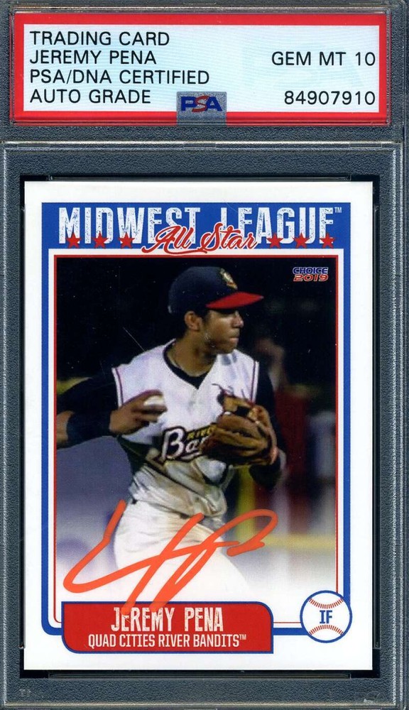 Jeremy Pena 2019 Choice All Star Rookie Autograph PSA 10 Gem Mint Signed DNA
