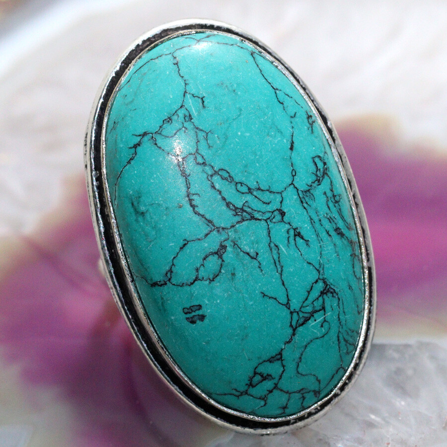 Handmade 925 Silver Mosaic Jasper Ethnic Ring Size US 8.5 Jewelry JW