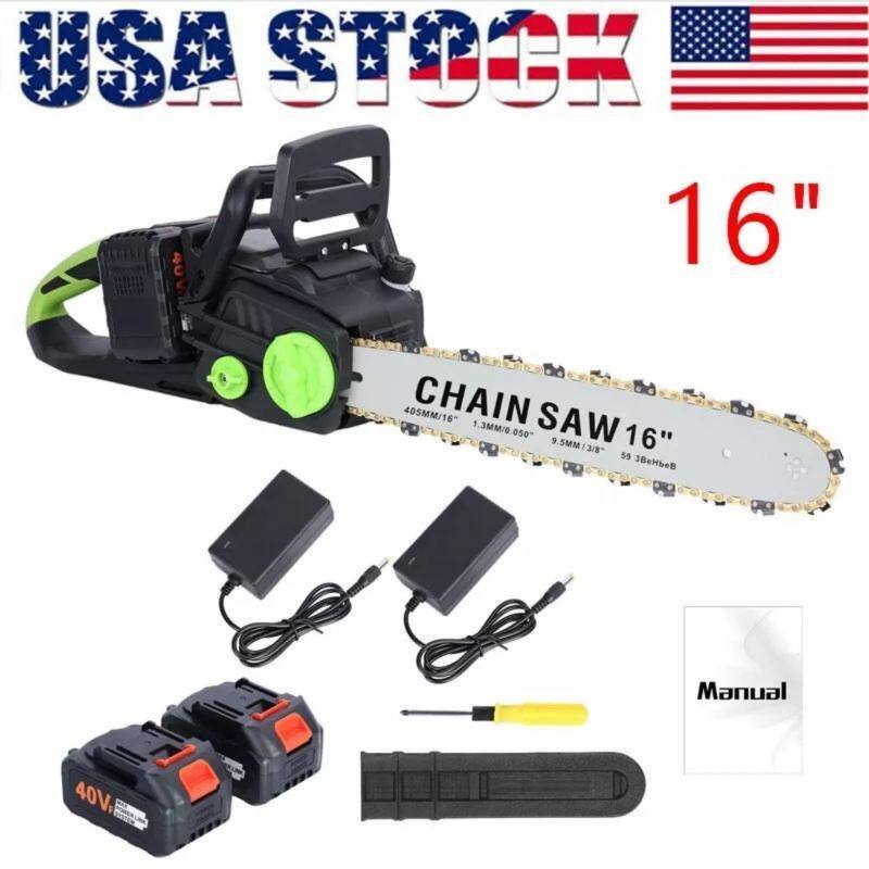 36V Cordless Mini Chainsaw 16 Inch 1800W with 2 Batteries