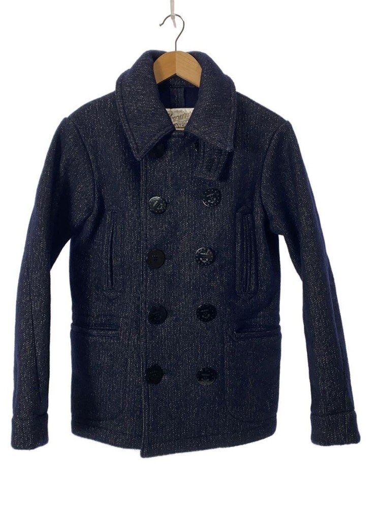Brown S Beach Jacket P-Coat Cloth/Pea Coat/36/Wool/Nvy/Bbj10-007 9943