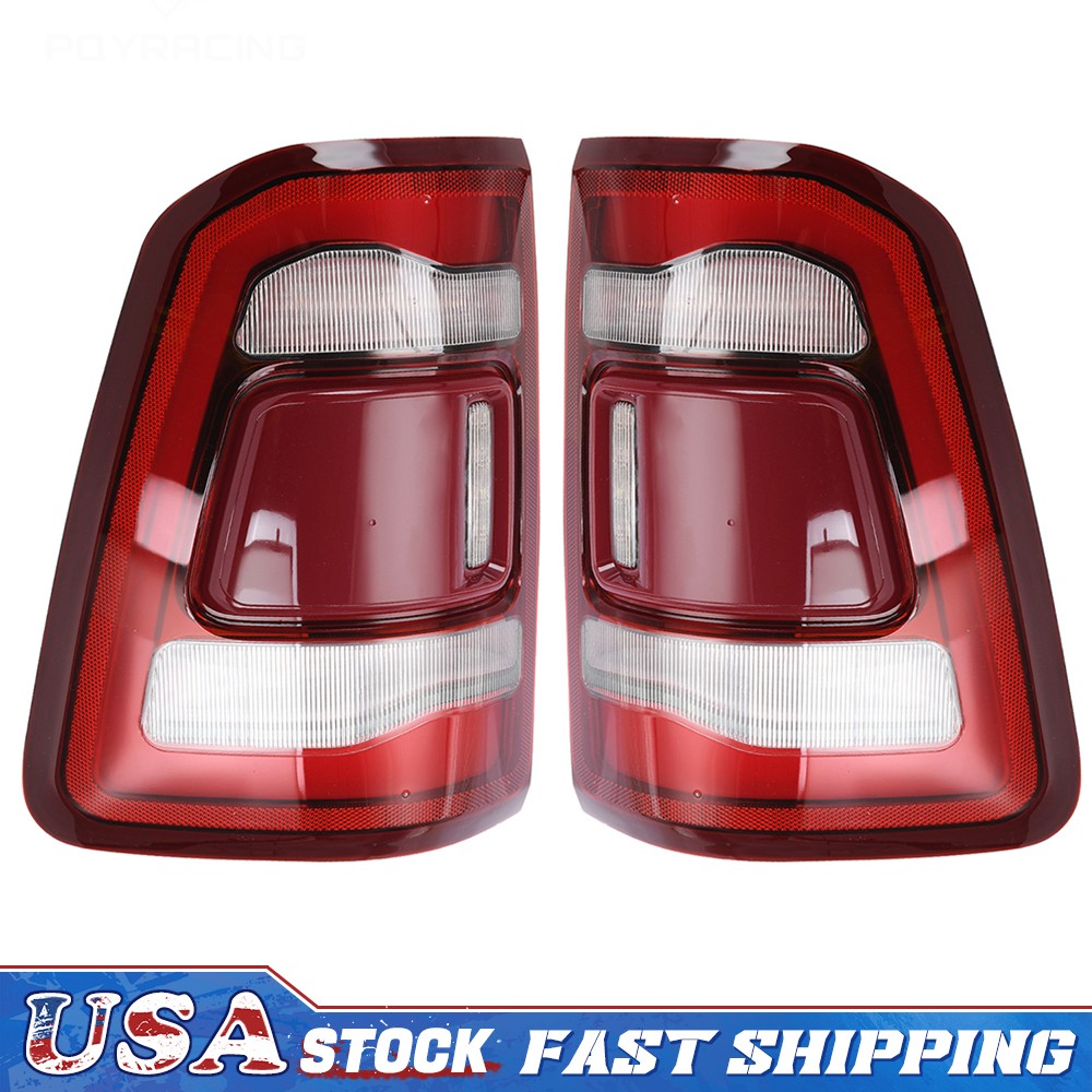 Pair For 2019-2023 RAM 1500 w/Blind Spot Type Full LED Tail Lights Brake Lamps