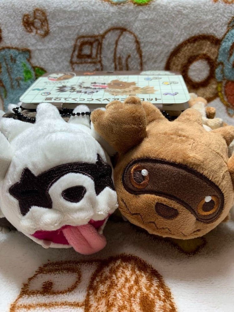 Zigzagoon & Galarian Zigzagoon Magnet Plush keychain set Pokemon Center Original