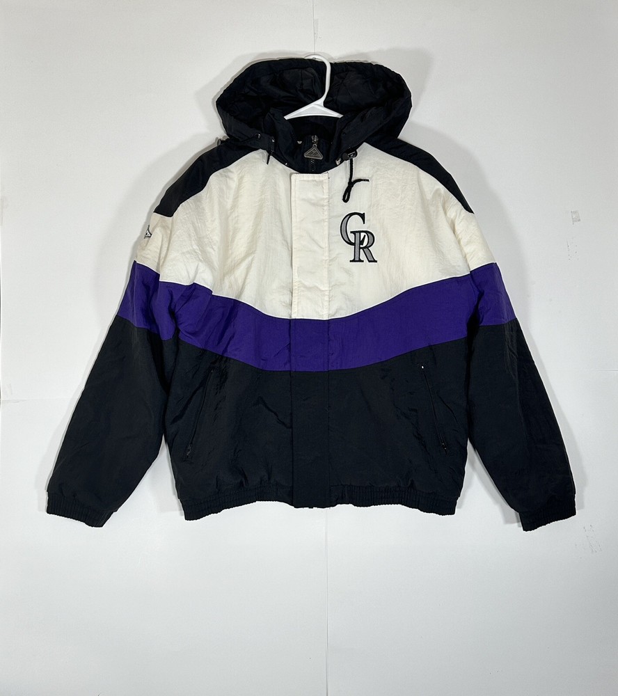 Vintage Colorado Rockies Winter Youth Kids Jacket Size XL Apex One MLB Hooded
