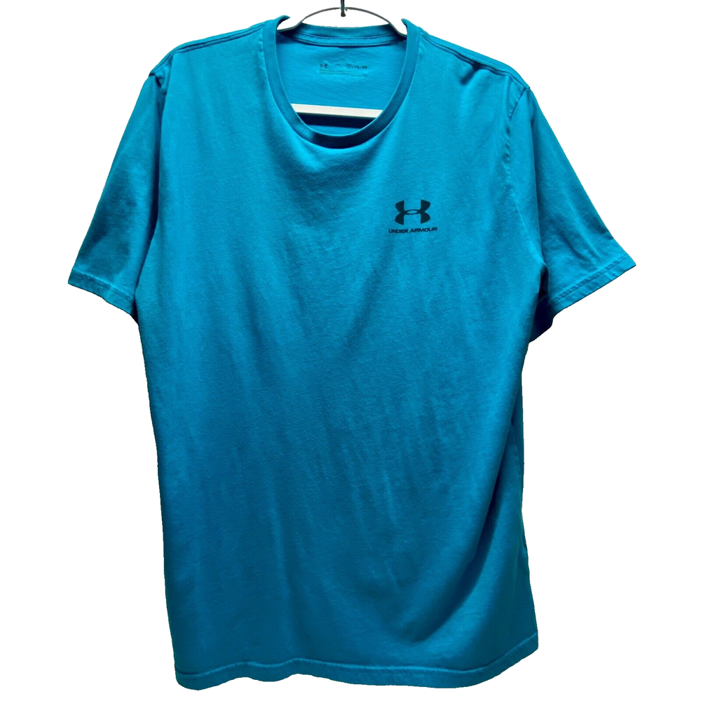 Under Armour Men’s HeatGear Cotton Touch Teal Blue Loose Fit XL T-Shirt