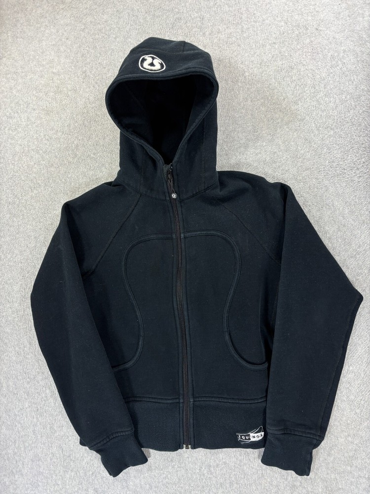 Lululemon Athletica Cropped SCUBA Hoodie Jacket (Women's Size 8) Black