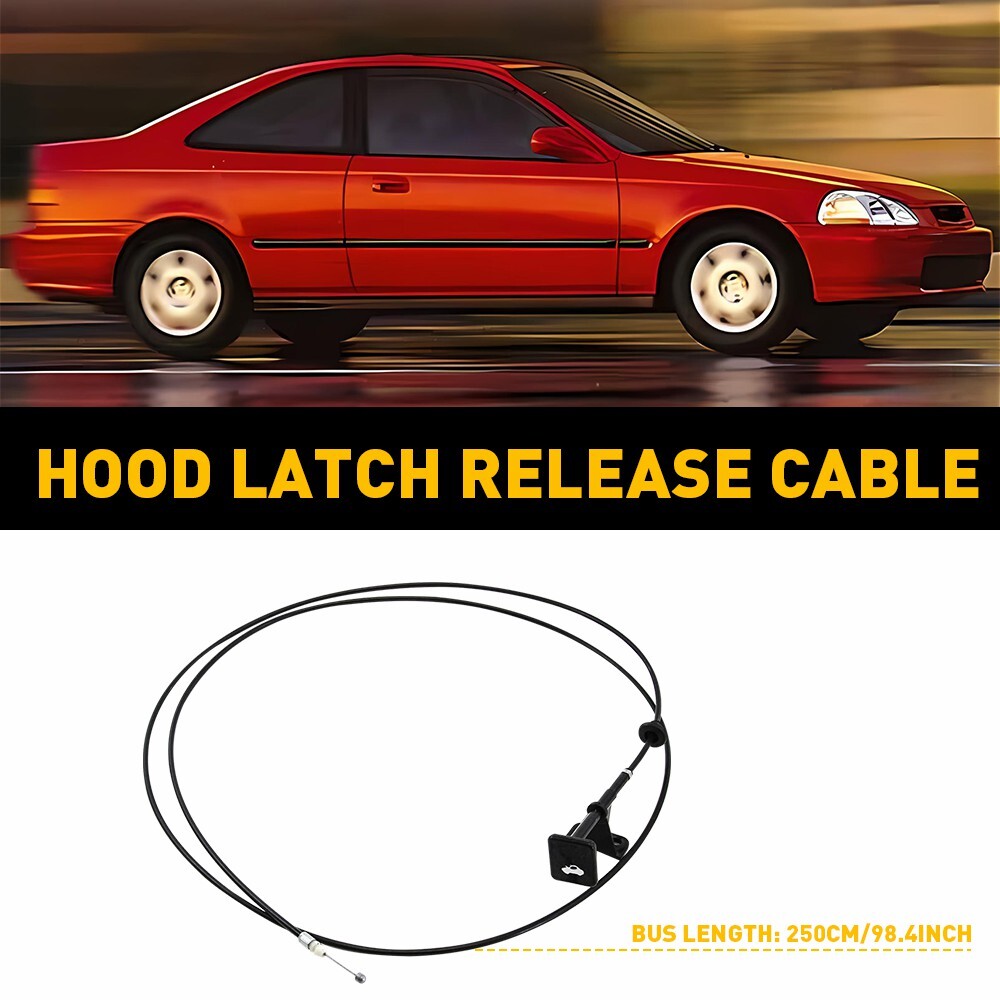 NEW Hood Latch Release Cable with Pull for Handle 1996-2000 Honda Civic
