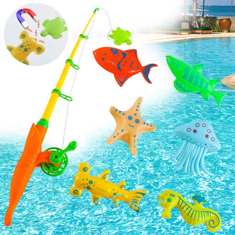 Kids Bath Toys Retractable Pole For Kids Toddlers Bathing 1/2/3 Year Magnetic