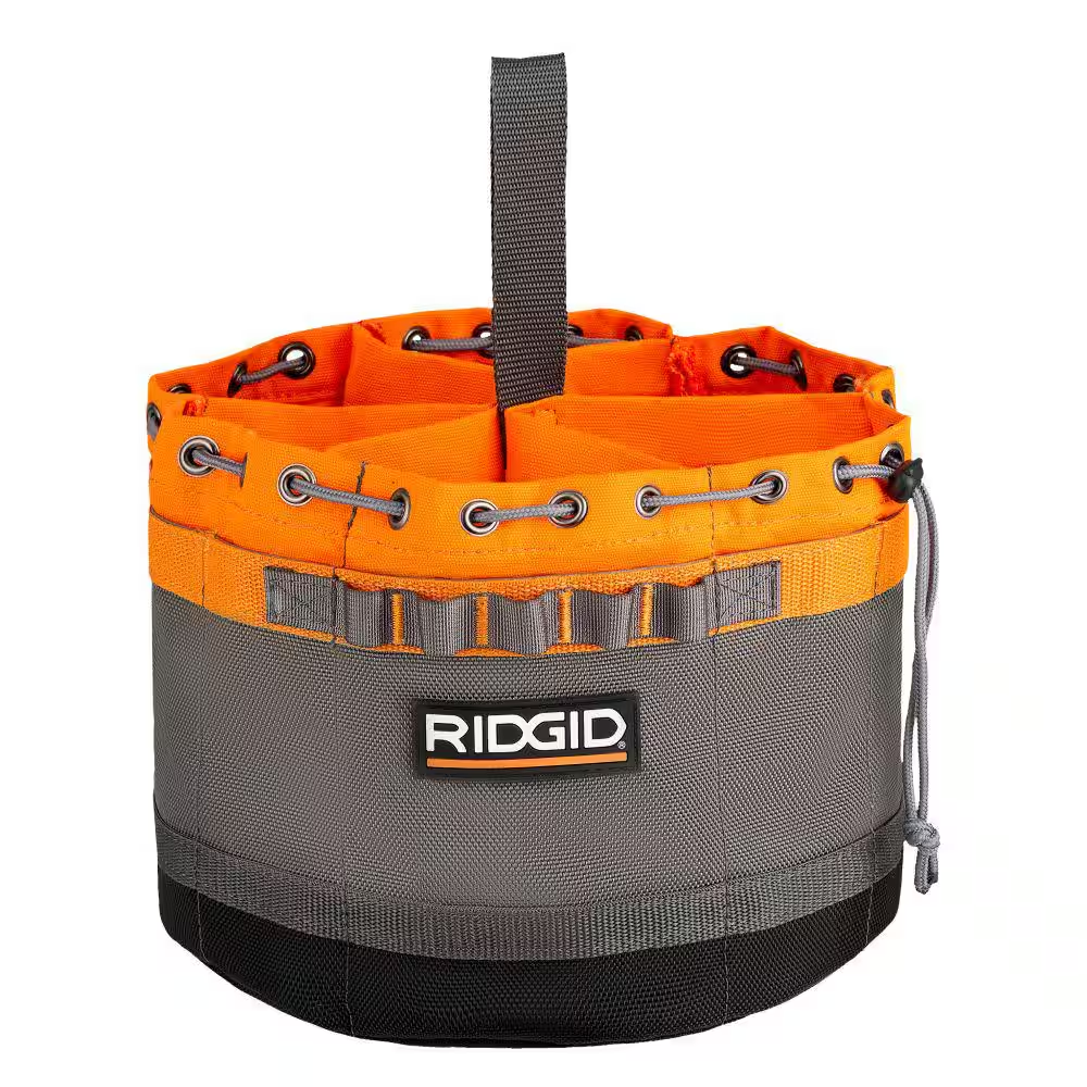 RIDGID 10 In. 19 Pocket Professional Grade Small Parts Organizer Tool Bag