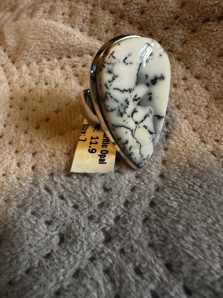 dendritic opal ring Sz 7 Sterling Silver