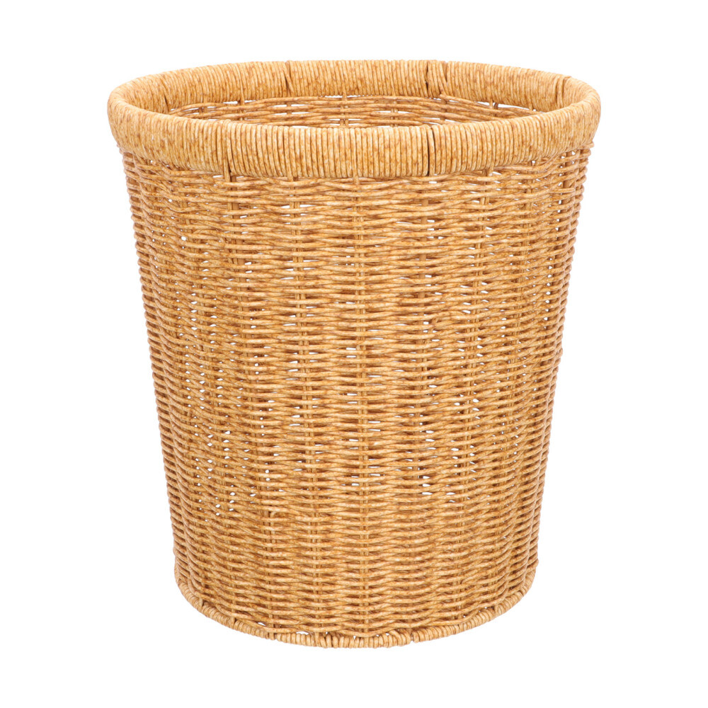 Rattan Lid Trash Can & Laundry Hamper for Multiple Office Uses