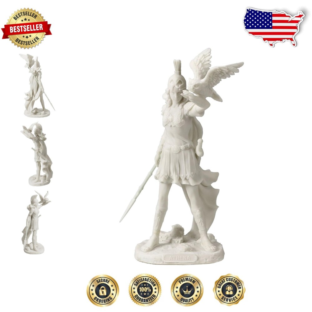 Athena Figure Statue - Greek Goddess of Wisdom & War, Freestanding Decor