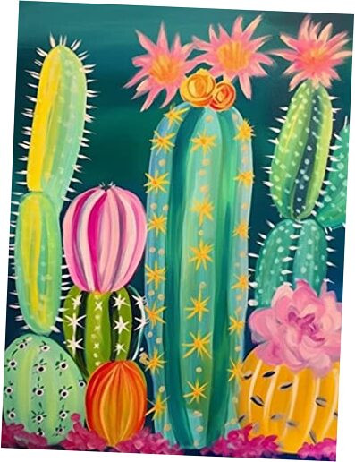 5D Diamond Art Kits for Adults Cactus by Number Kits, Diamond Painting Art