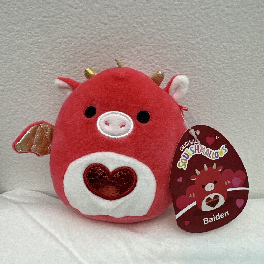 New Valentine Baiden The Dragon Squishmallows 4.5in  Kellytoys Soft Cute Plush