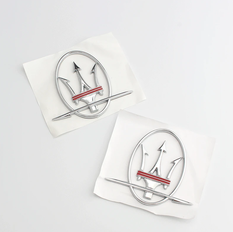 Car Side Fender Emblem Badge Decal Chrome For Maserati Quattroporte Levante
