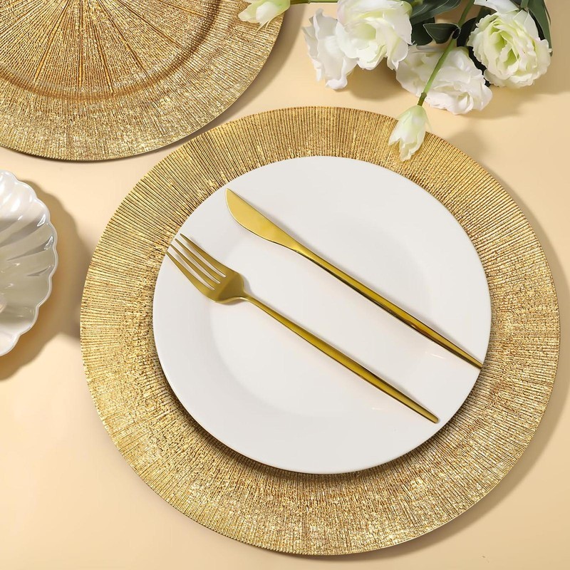 Gold Charger Plates - Antique Plate Chargers For Dinner Plates - set of 100 Din-