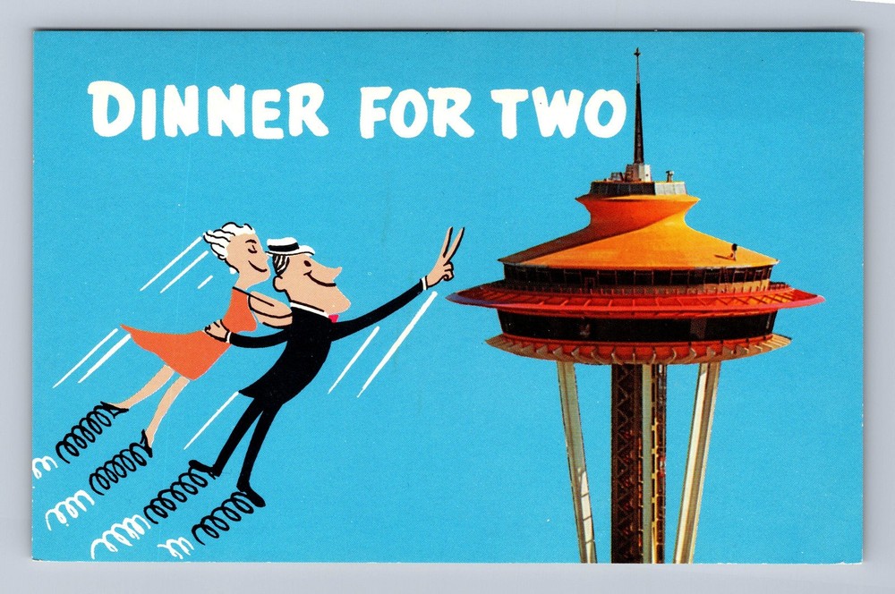 Vintage Seattle Space Needle WA Washington Souvenir Postcard Postal PC