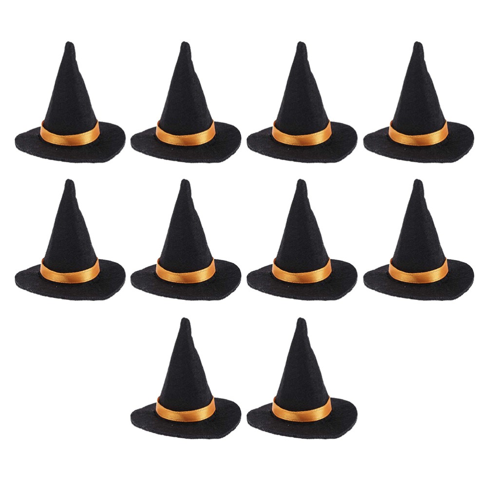 10 Pcs Witch Hat Decoration Black Women Child Halloween Decorations Wine Bottle