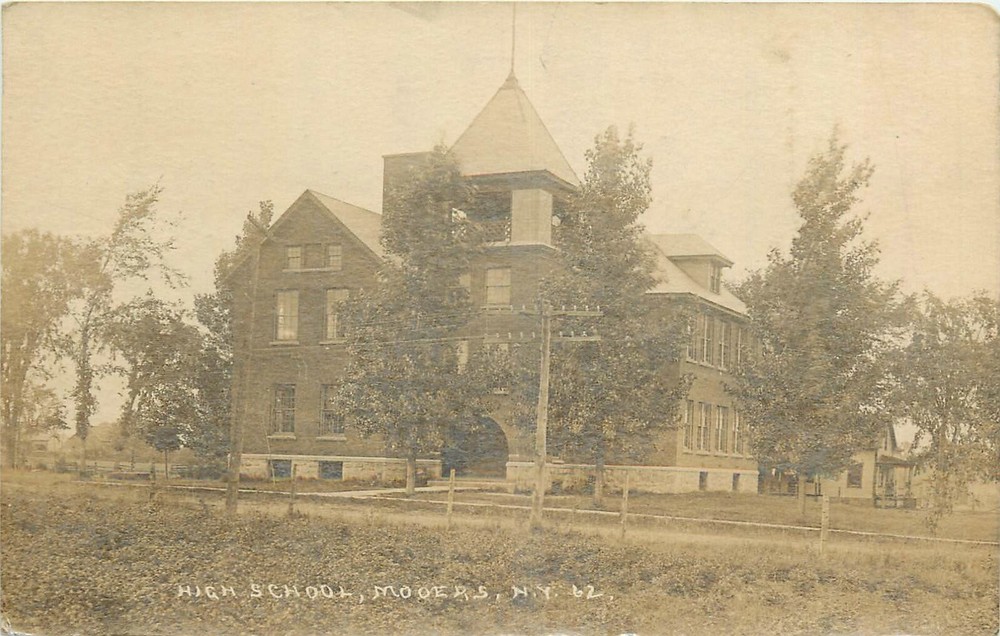 c1910 Mooers New York Clinton High School occupation RPPC Postcard 25-2179