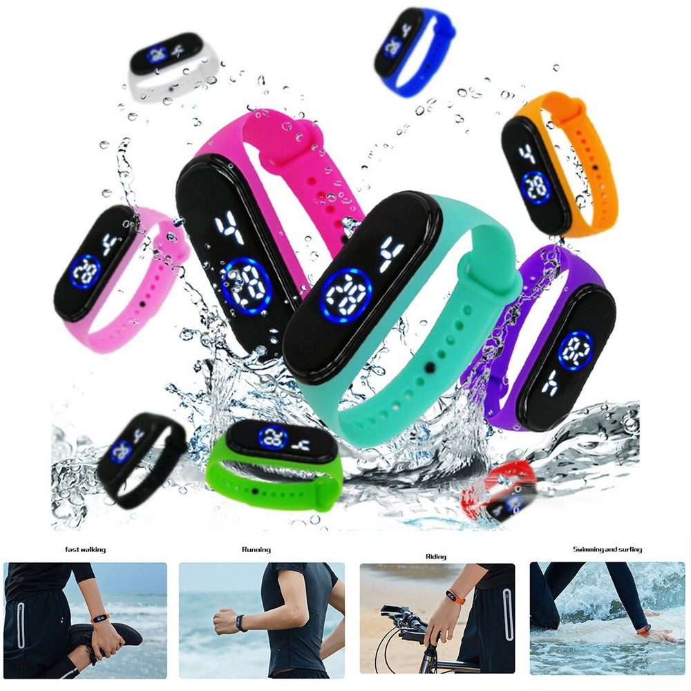 Sport Watch  Fashion 50M Waterproof Digital LED Unisex Silicone Band Watch