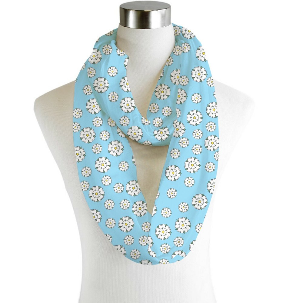 Yorkshire Rose Infinity Chiffon Scarf for Timeless Elegance